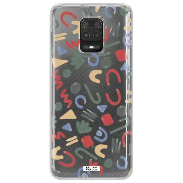a pattern of colorful shapes Xiaomi Note 9S Clear TPU Case