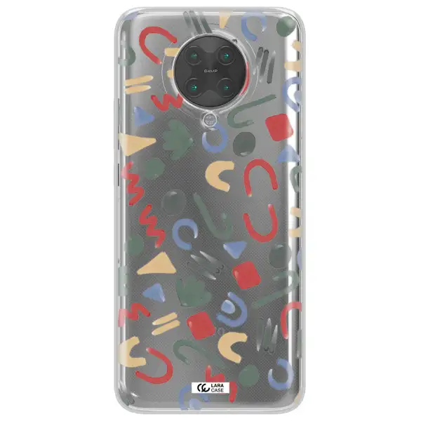 a pattern of colorful shapes Xiaomi Poco F2 Pro Clear TPU Case