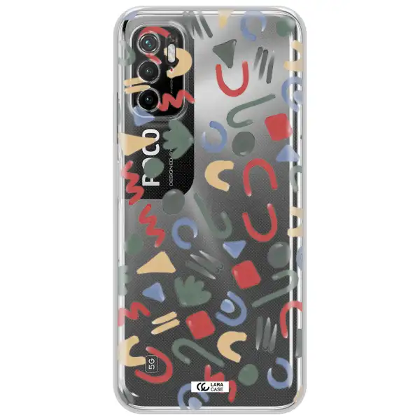 A Pattern Of Colorful Shapes Xiaomi Poco M4 Pro 5G Clear Tpu Case