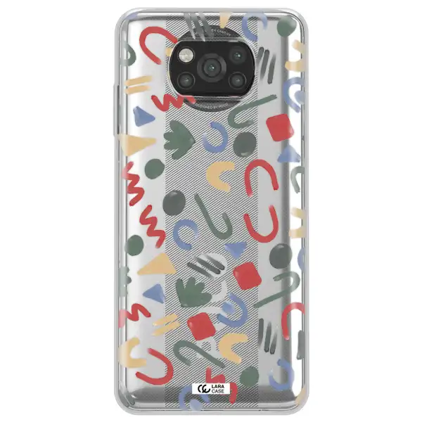 a pattern of colorful shapes Xiaomi Poco X3 Clear TPU Case