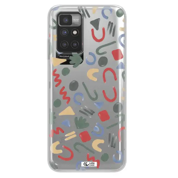 a pattern of colorful shapes Xiaomi Redmi 10 Clear TPU Case