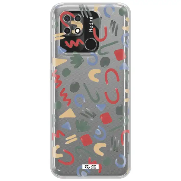 a pattern of colorful shapes Xiaomi Redmi 10C Clear TPU Case