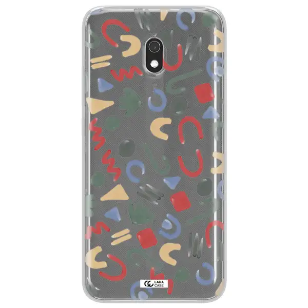 a pattern of colorful shapes Xiaomi Redmi 8A Clear TPU Case
