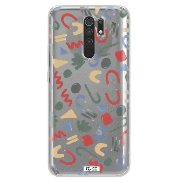 a pattern of colorful shapes Xiaomi Redmi 9 Clear TPU Case