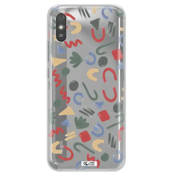 a pattern of colorful shapes Xiaomi Redmi 9A Clear TPU Case