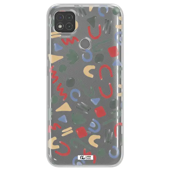 a pattern of colorful shapes Xiaomi Redmi 9C Clear TPU Case