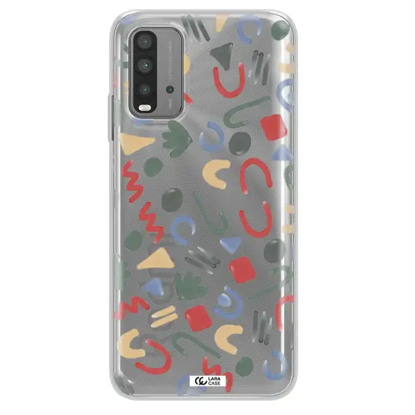 a pattern of colorful shapes Xiaomi Redmi 9T Clear TPU Case