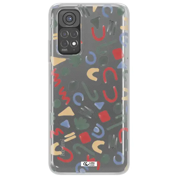 a pattern of colorful shapes Xiaomi Redmi Note 11 Clear TPU Case