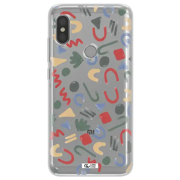 a pattern of colorful shapes Xiaomi Redmi Note 6 Pro Clear TPU Case