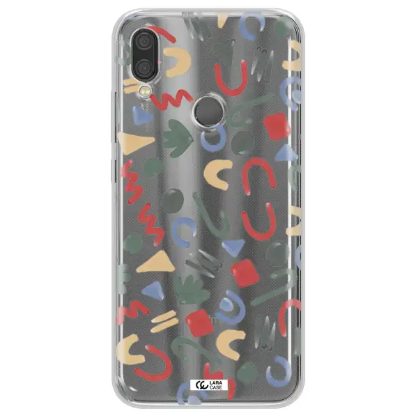 a pattern of colorful shapes Xiaomi Redmi Note 7 Clear TPU Case