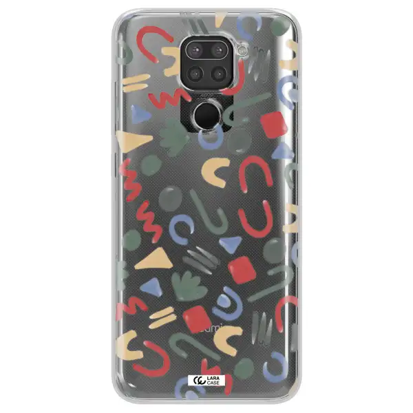 a pattern of colorful shapes Xiaomi Redmi Note 9 Clear TPU Case