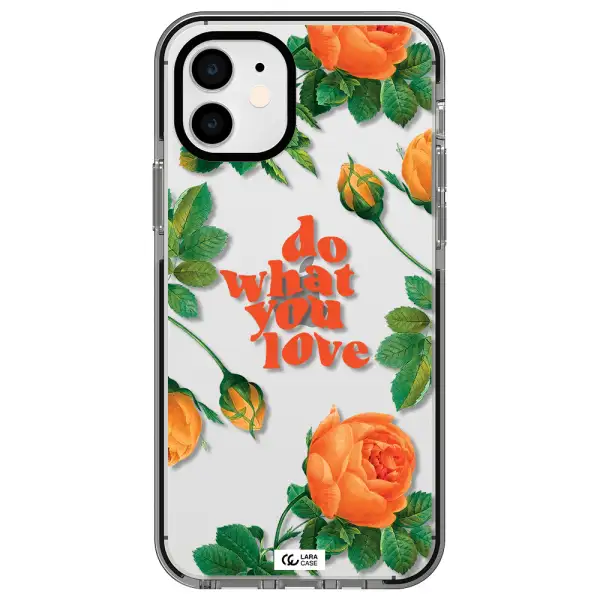 a close up of flowers Apple iPhone 11 impact black border Case