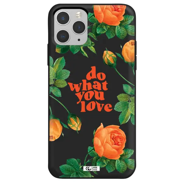 a close up of flowers Apple iPhone 11 pro max Silicone black Case