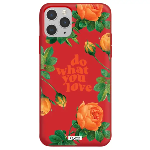 a close up of flowers Apple iPhone 11 pro max Silicone Imperial Red Case