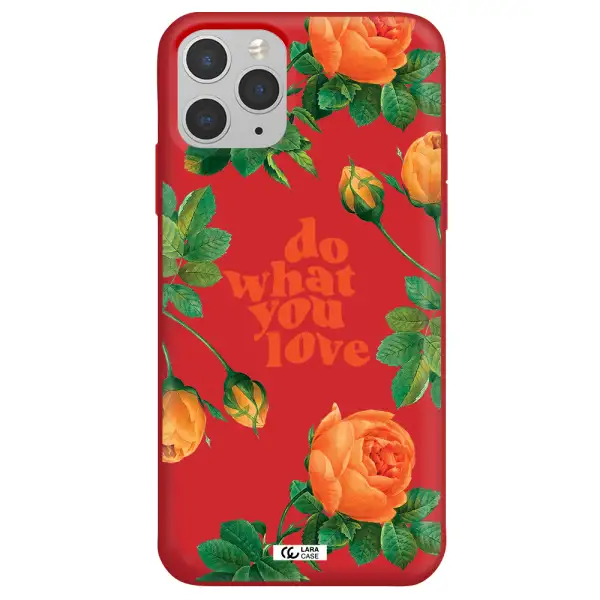 a close up of flowers Apple iPhone 11 pro Silicone Imperial Red Case
