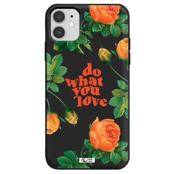 a close up of flowers Apple iPhone 11 Silicone black Case