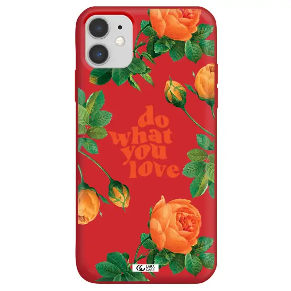 a close up of flowers Apple iPhone 11 Silicone Imperial Red Case
