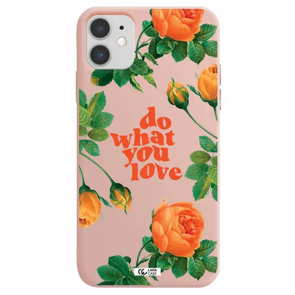 a close up of flowers Apple iPhone 11 Silicone pastel pink Case