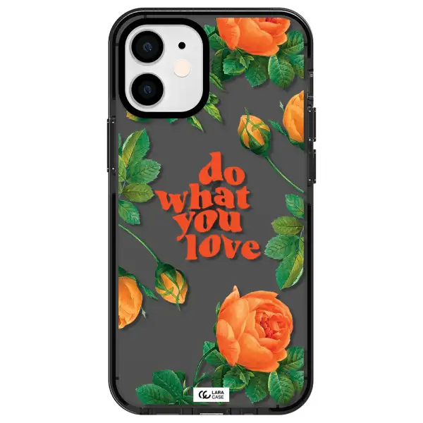 a close up of flowers Apple iPhone 12 mini impact Smoke Black Case