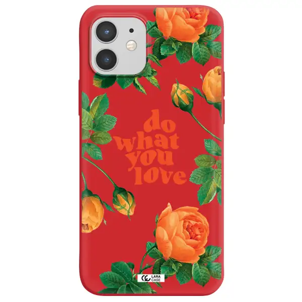 a close up of flowers Apple iPhone 12 mini Silicone Imperial Red Case