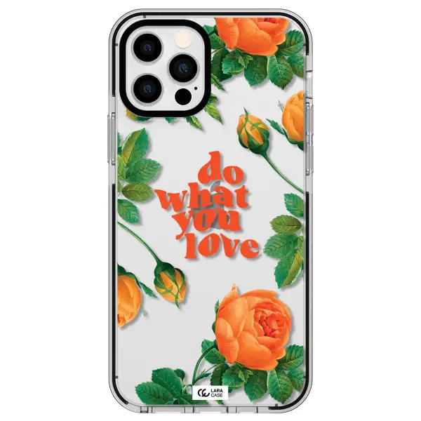 a close up of flowers Apple iPhone 12 pro impact black border Case