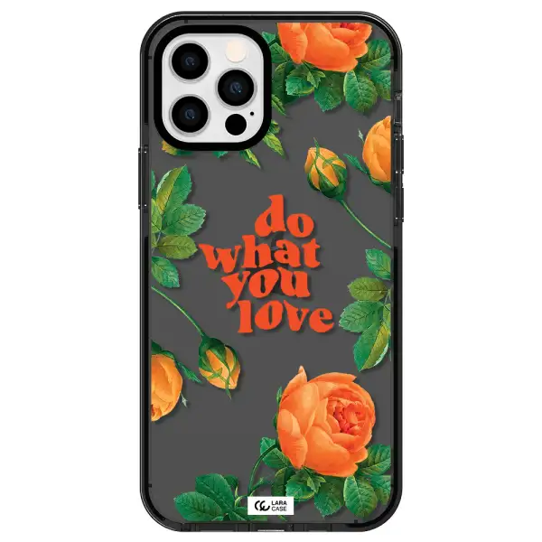 a close up of flowers Apple iPhone 12 pro impact Smoke Black Case