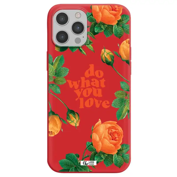 a close up of flowers Apple iPhone 12 pro max Silicone Imperial Red Case