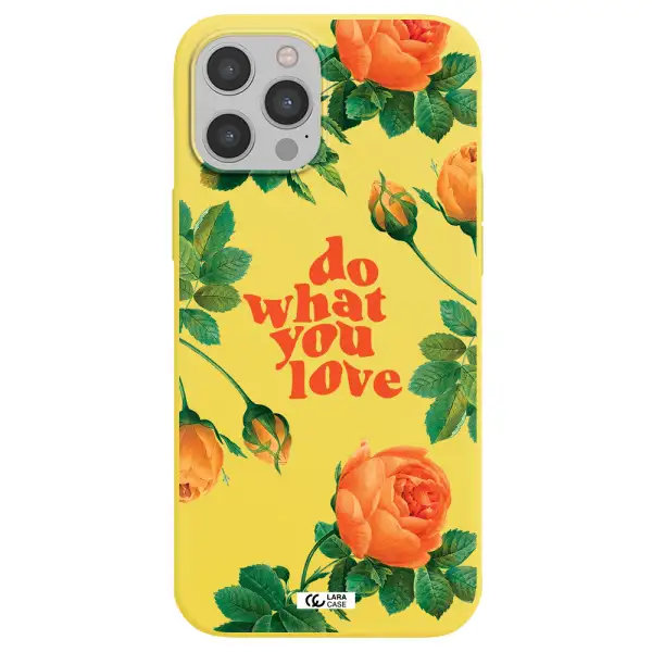 a close up of flowers Apple iPhone 12 pro Silicone canary yellow Case