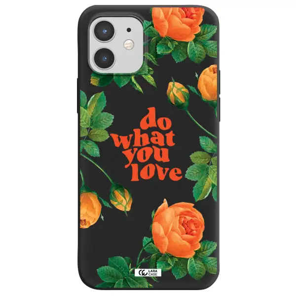 a close up of flowers Apple iPhone 12 Silicone black Case