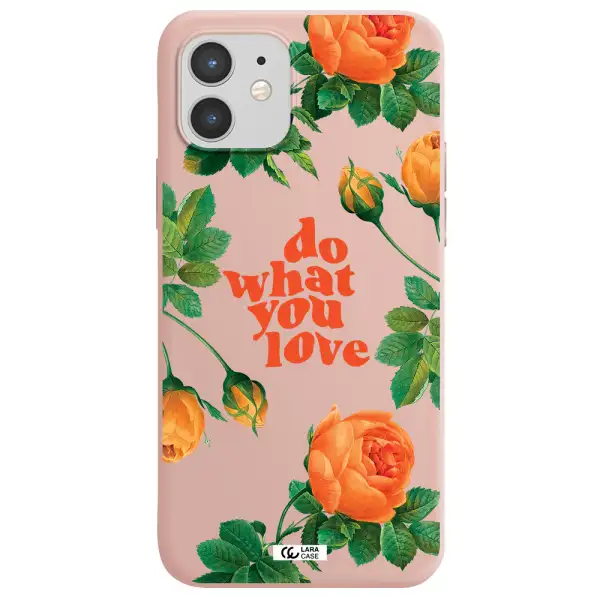 a close up of flowers Apple iPhone 12 Silicone pastel pink Case