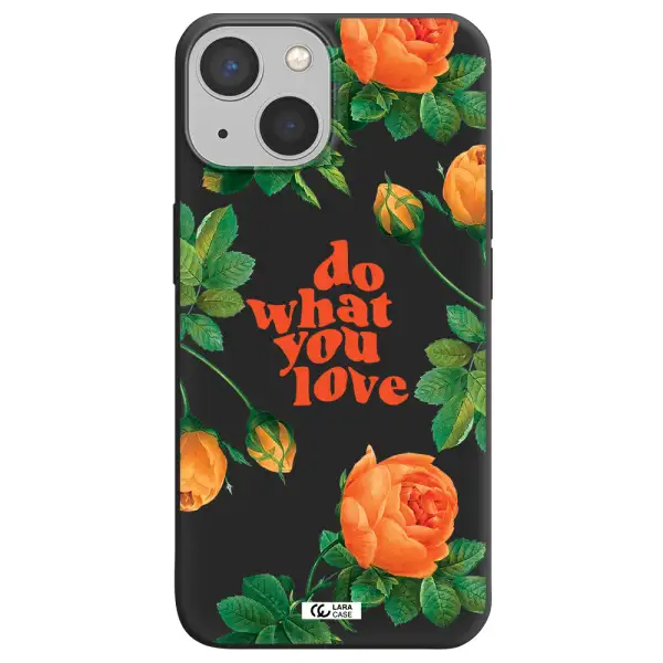 a close up of flowers Apple iPhone 13 mini Silicone black Case
