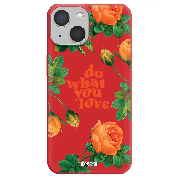 a close up of flowers Apple iPhone 13 mini Silicone Imperial Red Case