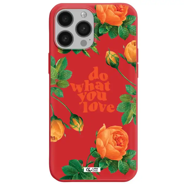 a close up of flowers Apple iPhone 13 Pro Silicone Imperial Red Case