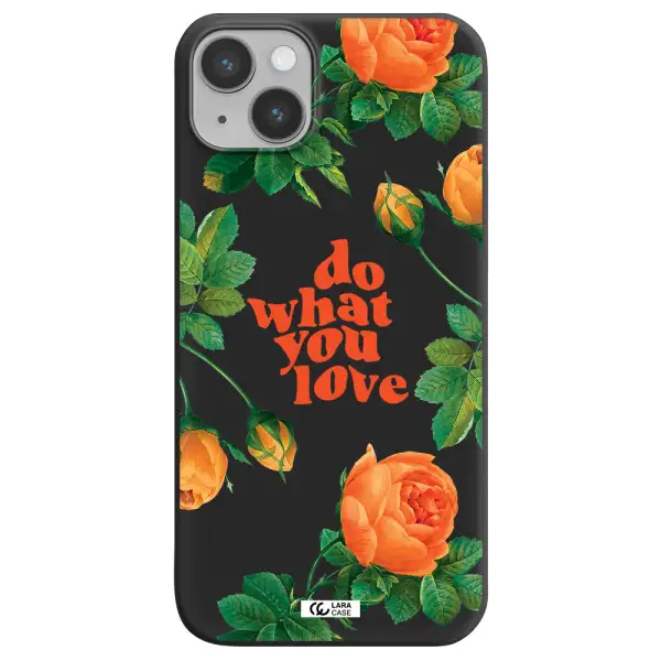 a close up of flowers Apple iPhone 14 plus Silicone black Case