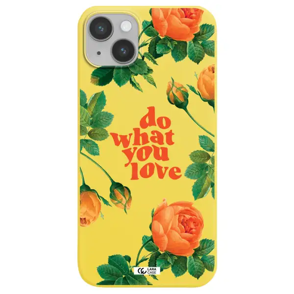 a close up of flowers Apple iPhone 14 plus Silicone canary yellow Case