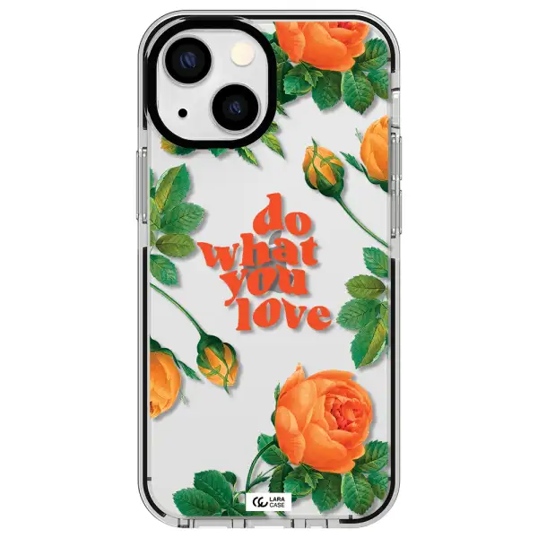 a close up of flowers Apple iPhone 15 impact black border Case