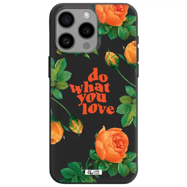 a close up of flowers Apple Iphone 15 Pro max Silicone black Case