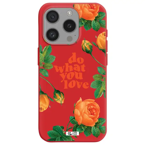 A Close Up Of Flowers Apple Iphone 15 Pro Silicone Imperial Red Case