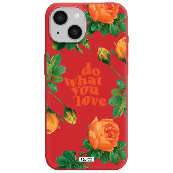 A Close Up Of Flowers Apple Iphone 15 Silicone Imperial Red Case