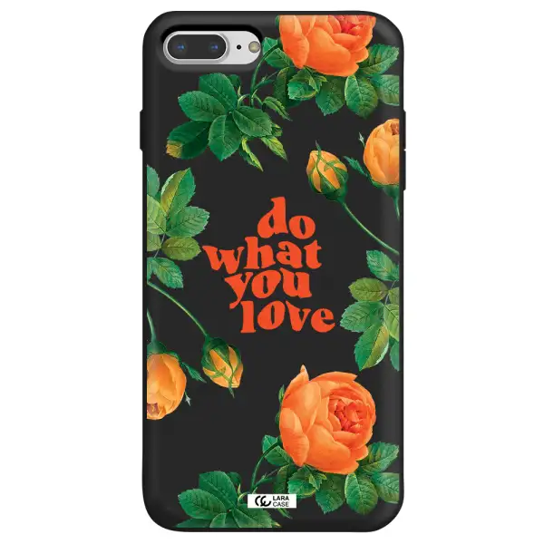 a close up of flowers Apple iPhone 8 plus Silicone black Case