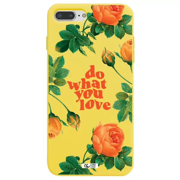 a close up of flowers Apple iPhone 8 plus Silicone canary yellow Case
