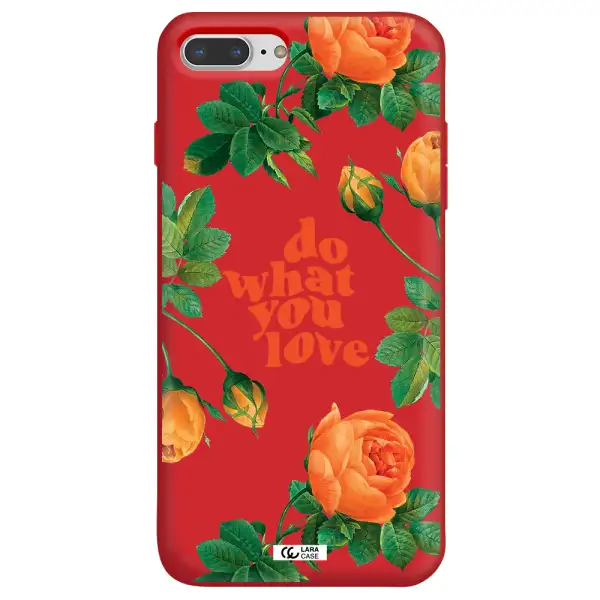 a close up of flowers Apple iPhone 8 plus Silicone Imperial Red Case