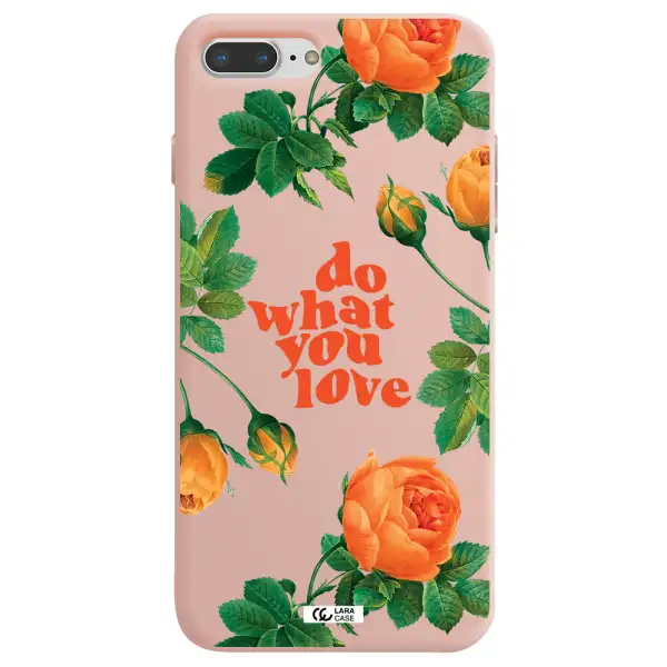 a close up of flowers Apple iPhone 8 plus Silicone pastel pink Case
