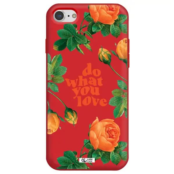 a close up of flowers Apple iPhone 8 Silicone Imperial Red Case