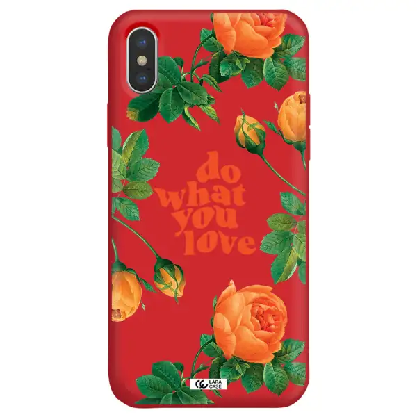 a close up of flowers Apple iPhone XS max Silicone Imperial Red Case