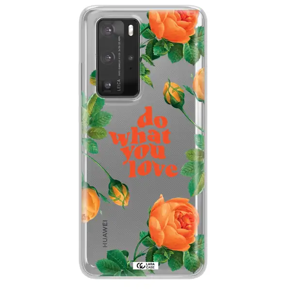 a close up of flowers Huawei P40 Pro Clear TPU Case