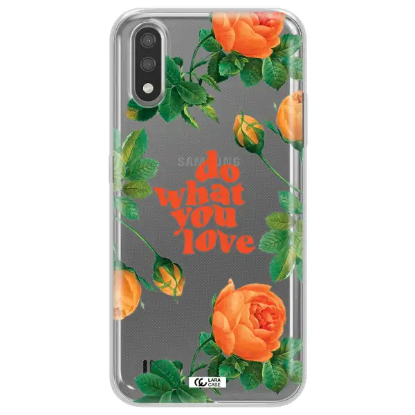 a close up of flowers Samsung A01 Clear TPU Case