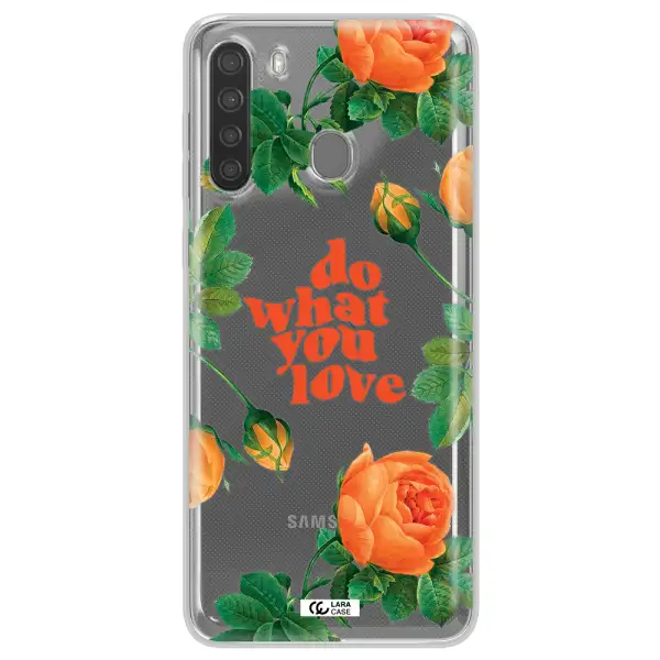 a close up of flowers Samsung A21 Clear TPU Case