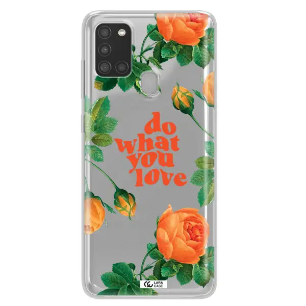 a close up of flowers Samsung A21S Clear TPU Case