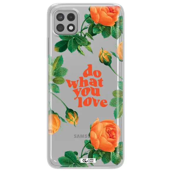 a close up of flowers Samsung A22 5g Clear TPU Case